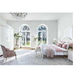 Ottomano Panca Pouf Sgabello imbottita colore bianco per camera da letto casa toeletta soggiorno Princess 858