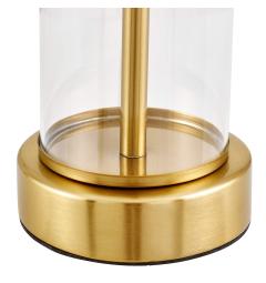Lampada da tavolo ottone con paralume in tessuto LEONA