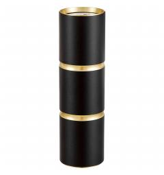 Applique con due punti luce in metallo nero e oro