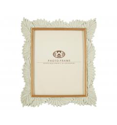 Elegante portafoto con cornice decorata da foglie. Formato foto cm 20x25