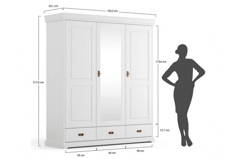 Armadio MeMi Bianco 36.5x60x174cm - 4 Ante Con 6 Ripiani Regolabili