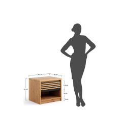 Comodino moderno in legno naturale massello oliato e nero