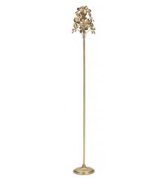 Portacandele in metallo dorato con eleganti decorazioni floreali