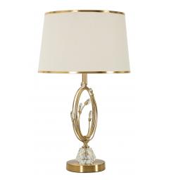 Lampada da tavolo in metallo dorato con decorazione geometrica
