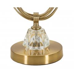 Lampada da tavolo in metallo dorato con decorazione geometrica