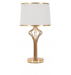 Lampada da tavolo in metallo dorato dal design design geometrico