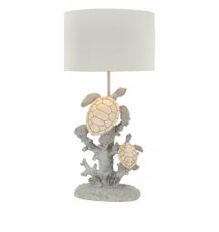 Lampada da tavolo in resina impreziosita da  tartarughe marine