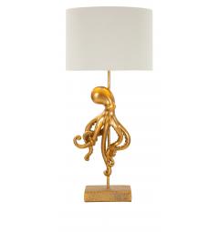 Lampada da tavolo in resina dorata a forma di polipo