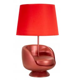 Lampada da tavolo in resina rossa a forma di poltrona ispirata agli anni '70
