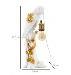 Lampada da tavolo in resina a forma di pappagallo