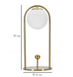 Lampada da tavolo in metallo dorato dalle linee semplici
