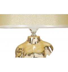 Lampada da tavolo in ceramica dorata a forma di busto di uomo