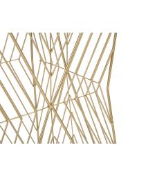 Tavolo portatelefono quadrato in metallo dorato dalle linee geometriche