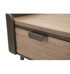 Comodino in metallo e legno con cassetto e ripiano design dalle linee semplici