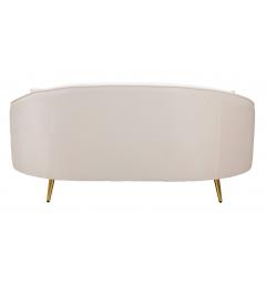 Divanetto 2 posti in tessuto imbottito beige dalle linee morbide