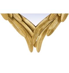 Specchio da parete con cornice in metallo dorato a forma di ali