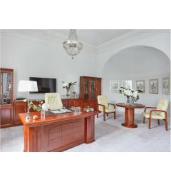 Poltrona direzionale per ufficio in vera pelle beige Makler lato destro