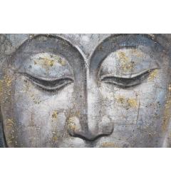 Dipinto su tela completo di telaio in legno volto di Buddha
