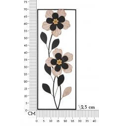 Pannello decorativo 3D da parete in metallo e legno composto da eleganti fiori