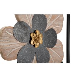 Pannello decorativo 3D da parete in metallo e legno cornice rettangolare