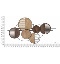 Pannello decorativo 3D da parete in metallo e legno