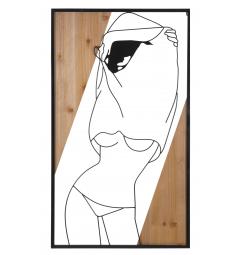 Pannello decorativo 3D da parete in metallo e legno design moderno