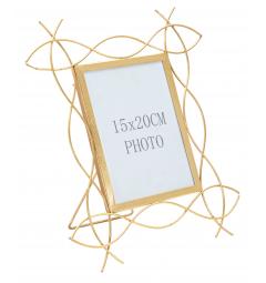 Elegante cornice portafoto in metallo dorato