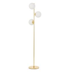 Lampada da terra design moderno struttura color oro e paralumi in vetro bianco - Arrediorg