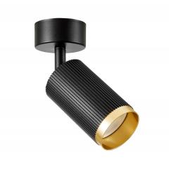 Lampada da parete a forma di tubo in metallo nero e oro - Arrediorg