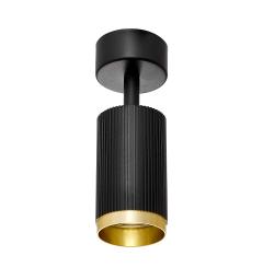 Lampada da parete a forma di tubo in metallo nero e oro - Arrediorg