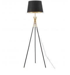 Lampada da terra design moderno e paralume in tessuto nero - Arrediorg