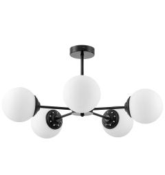 Lampadario design moderno struttura in metallo nero RING W5 - Arrediorg