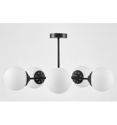 Lampadario design moderno struttura in metallo nero RING W5 - Arrediorg