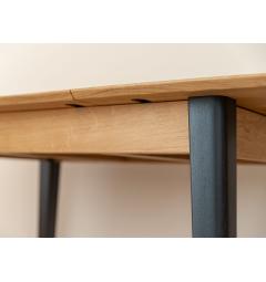 Tavolo allungabile rettangolare in rovere massello con gambe nero da 120 a 165 cm Orbetello