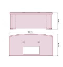 Scrivania ufficio dirigenziale classica PRESTIGE B610 1,8 Metri misure