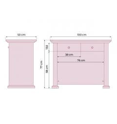 Angolare per scrivania classica double face 100 cm PRESTIGE misure