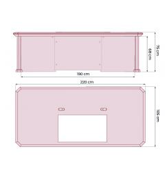 Scrivania direzionale classica da ufficio PRESTIGE B710 2,2 Metri misure