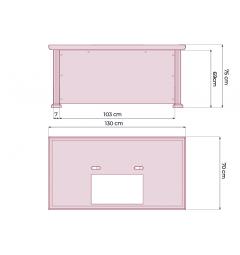 Scrivania classica da ufficio in legno PRESTIGE B620 1,3 Metri misure