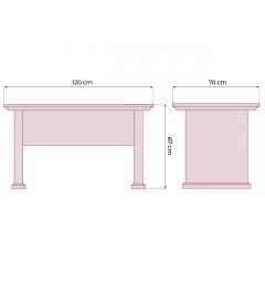 Estensione scrivania classica per ufficio PRESTIGE G510 1,2 metri misure