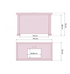 Scrivania classica ufficio PRESTIGE B420 1,4 M misure