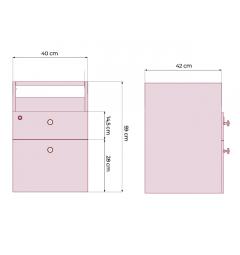 Cassettiera pensile 40 cm per scrivania ufficio classico Prestige
