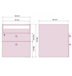 Cassettiera interna con chiusura a chiave per scrivania classica 50 cm Prestige misure