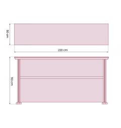 Bancone reception ufficio classico 2,2 M PRESTIGE D510 misure