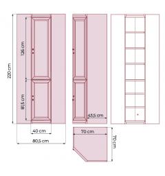 Armadio angolare classico per ufficio ufficio PRESTIGE C710 misure