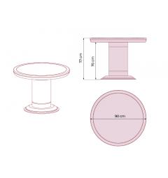 Tavolo rotondo brainstorming classico per ufficio PRESTIGE G620 da 90 cm misure