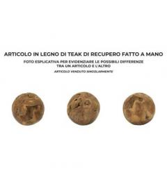 Sfera in teak riciclato realizzata a mano - Arrediorg