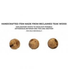 Sfera in teak riciclato, realizzata a mano, unisce eleganza e sostenibilità - Arrediorg
