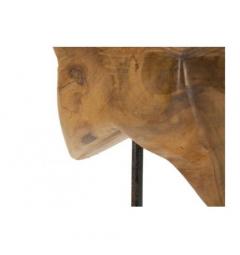 Scultura a forma di stella, realizzata a mano in teak riciclato - Arrediorg