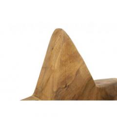 Scultura a forma di stella, realizzata a mano in teak riciclato - Arrediorg