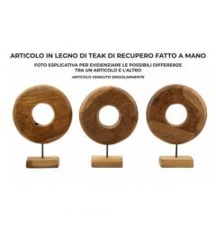Scultura rotonda in teak riciclato - Arrediorg